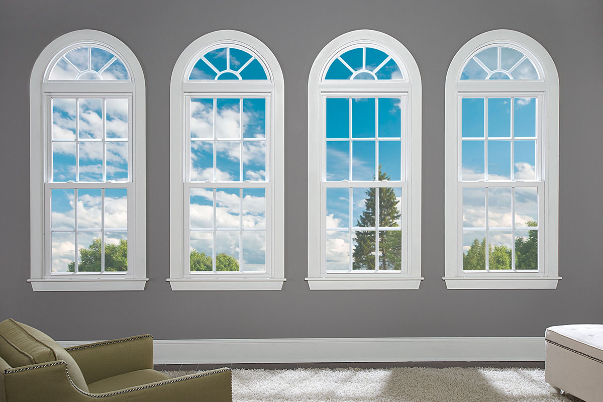 Series 8900 Double Hung Windows with Circle Tops