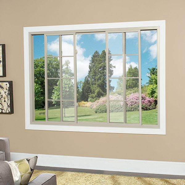 Almond 3 Lite Series 8700 Slider Window with Colonial Grids