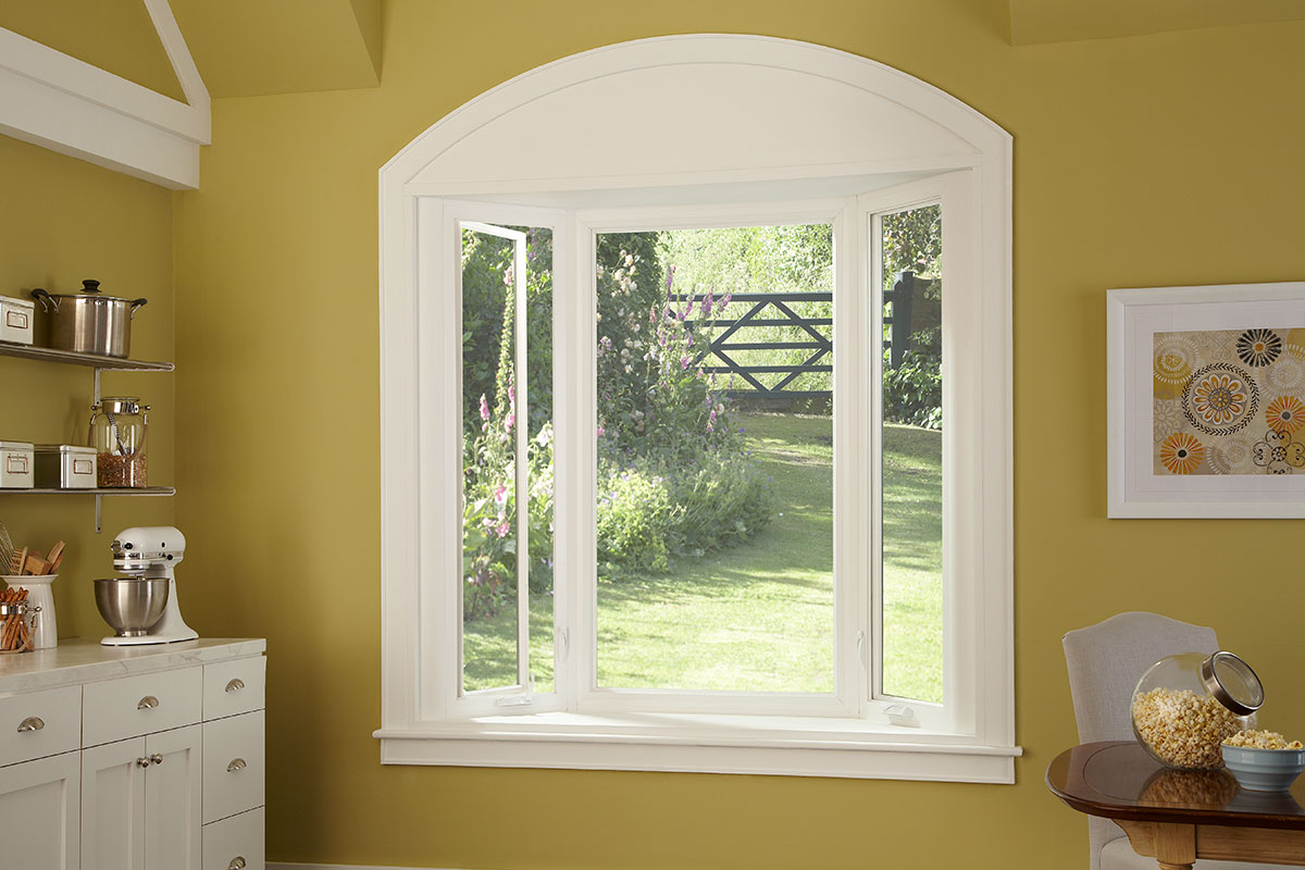 White Bay Window with Casement Flankers