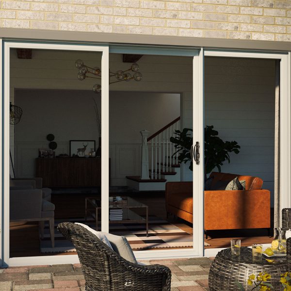 White 3 Lite Series 312 Sliding Patio Door Exterior