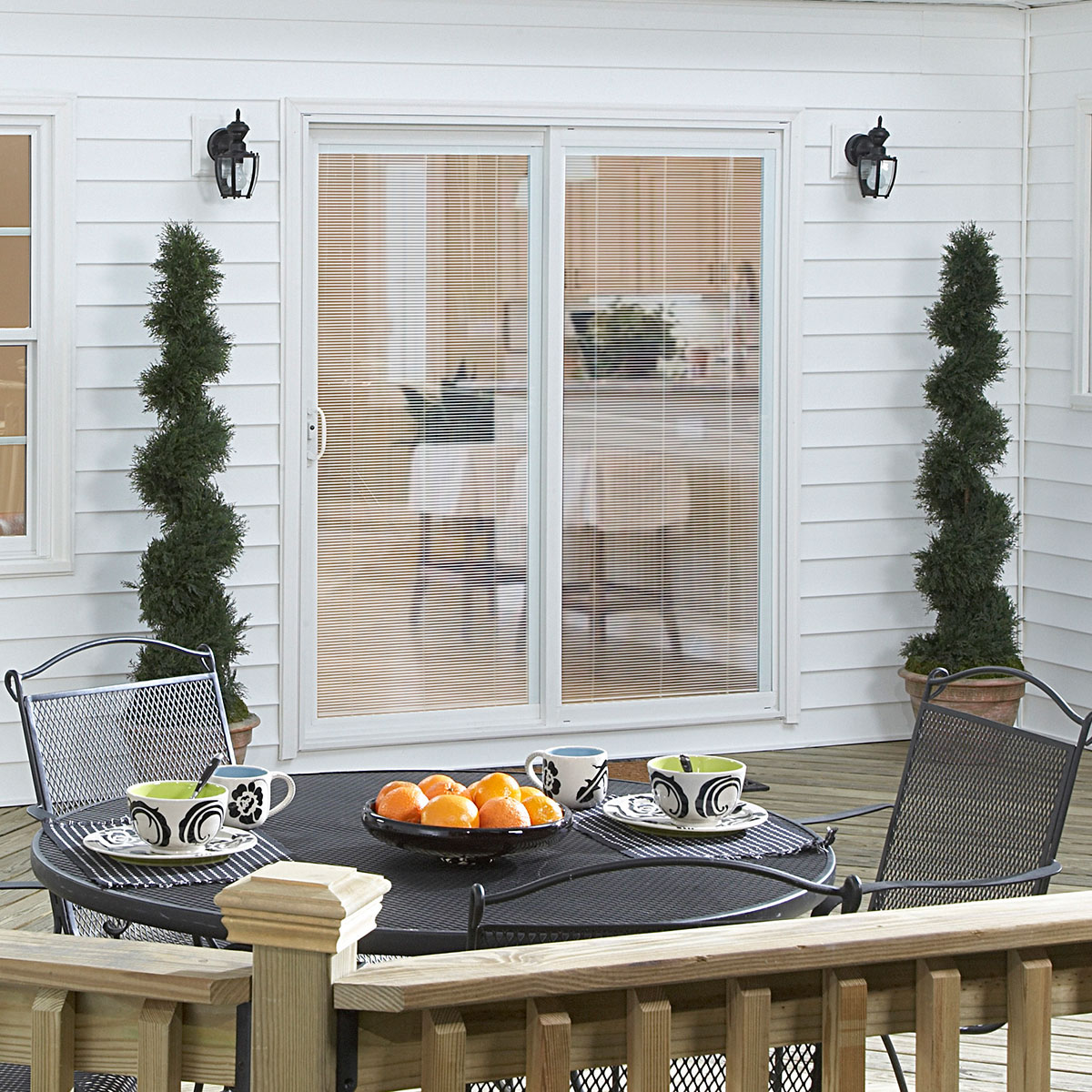 White Series 332 Patio Door with Blinds Between The Glass