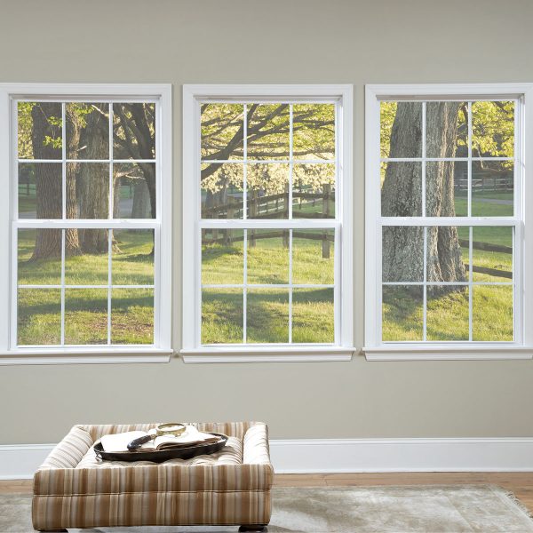 White Series 130 Single Hung Windows with Colonial Grids