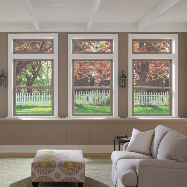 Clay Series 150 Single Hung Windows with Transoms Above